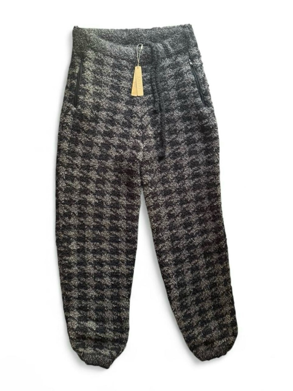 SKIMS Black Houndstooth Super Soft Knit Jogger Pants New with tag size S/M